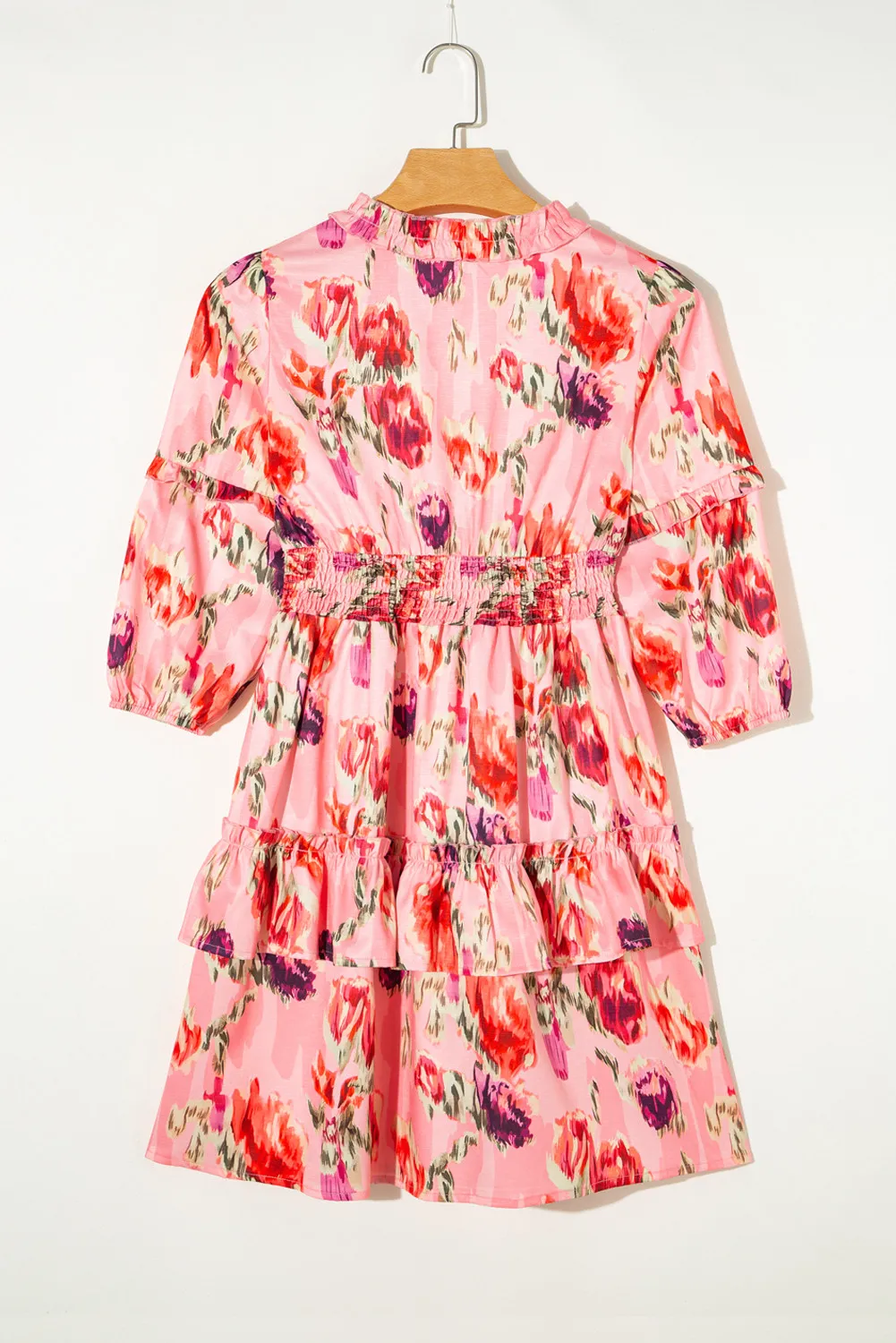 🌸 Ruffled Printed Tie Neck Mini Dress 🌸