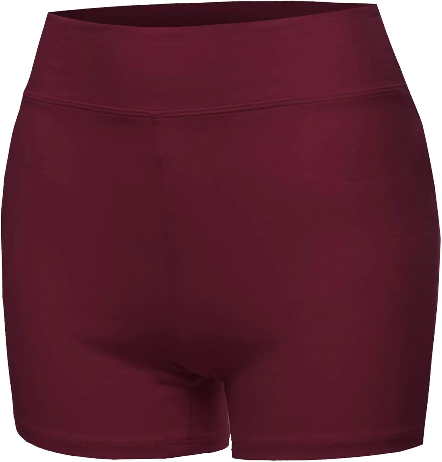 Women's Basic Solid Premium Cotton High Rise Bike Shorts