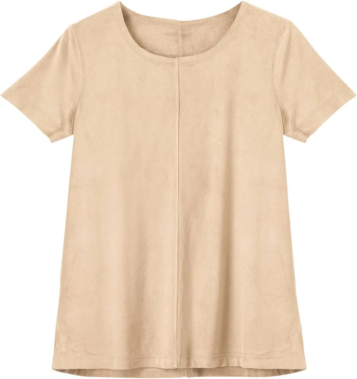 Womens Tops Dressy Casual Short Sleeve Shirts for Women Faux Suede Tees