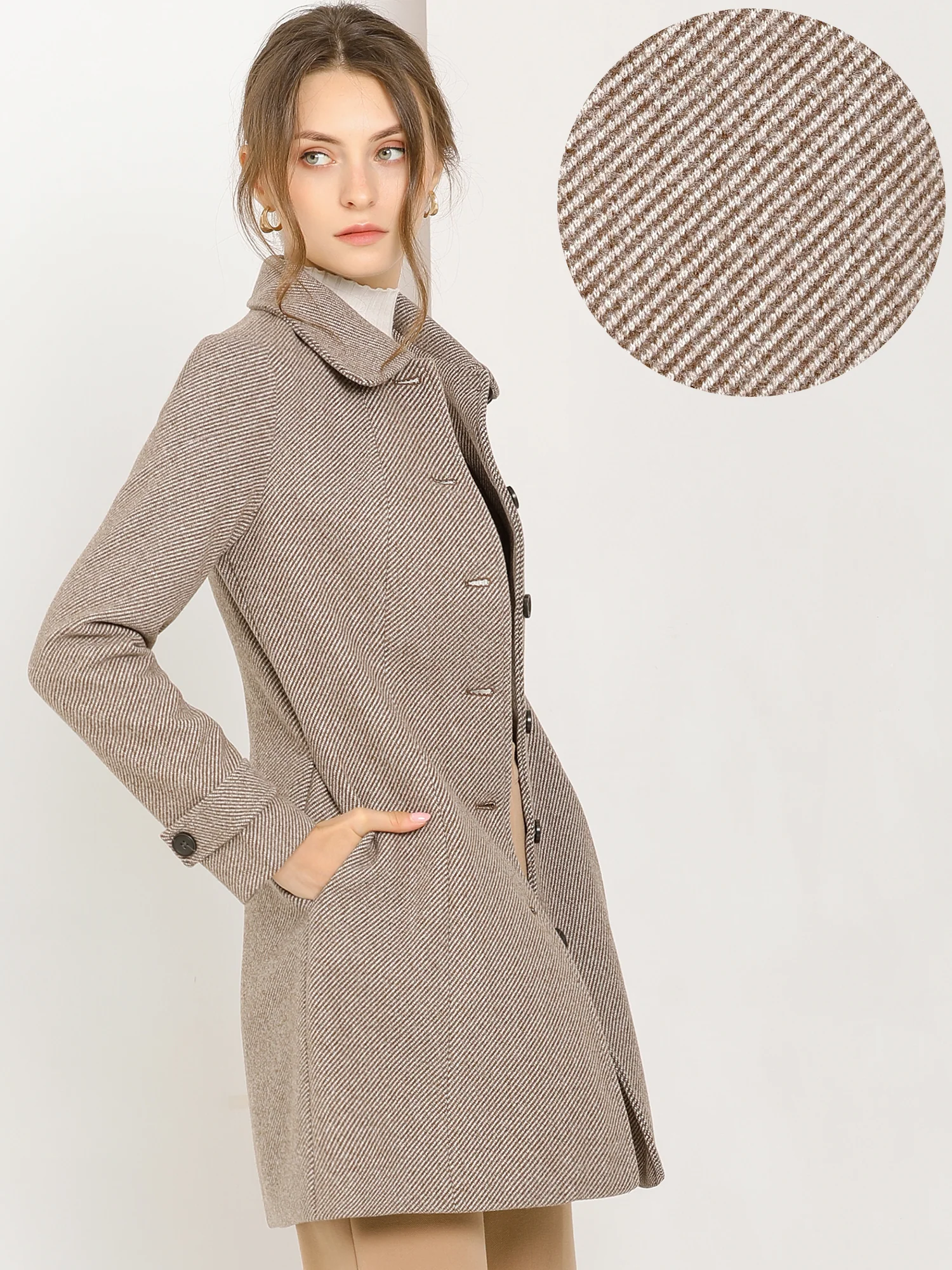 Peter Pan Collar Single Breasted Overcoat Winter Pea Coat